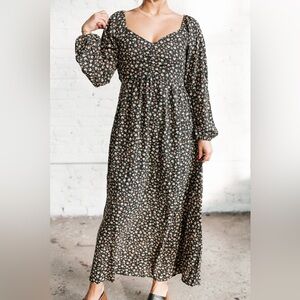 Vanilla Bay Black Floral Maxi Dress